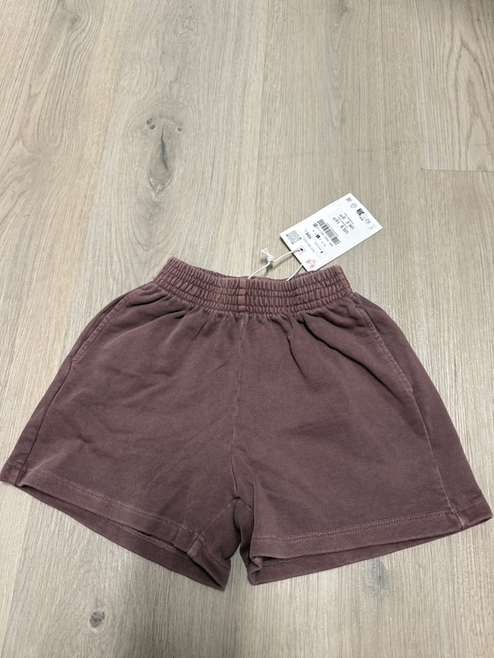 Zara Mauve Brown Kids Cotton Shorts
